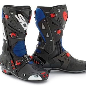 SIDI ST Air Motorcycle Racing Boots – Black/Red/Blue High-Protection Edition